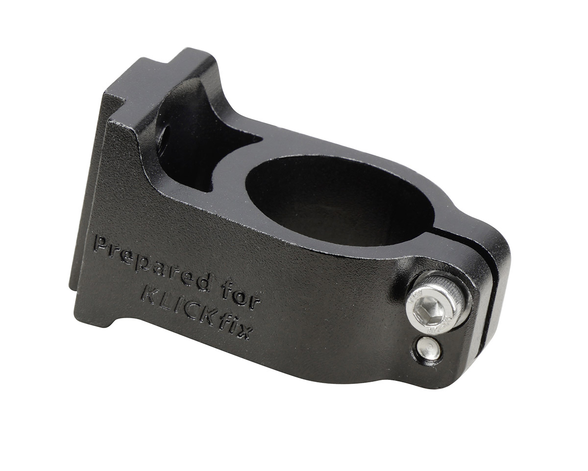 Adaptateur pour fixation de panier avant sur tube de direction Noir