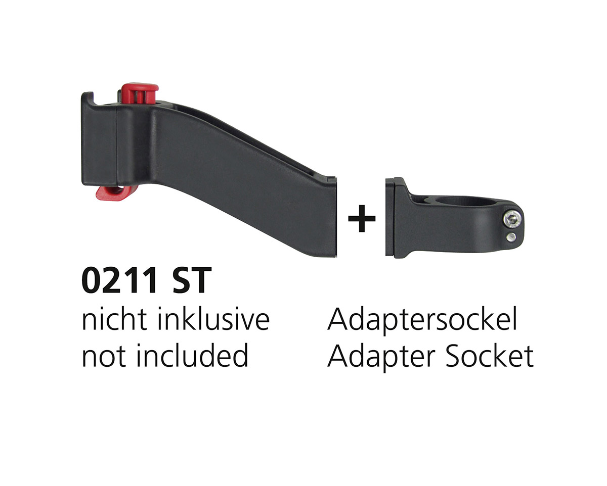 Adaptateur pour fixation de panier avant sur tube de direction Noir