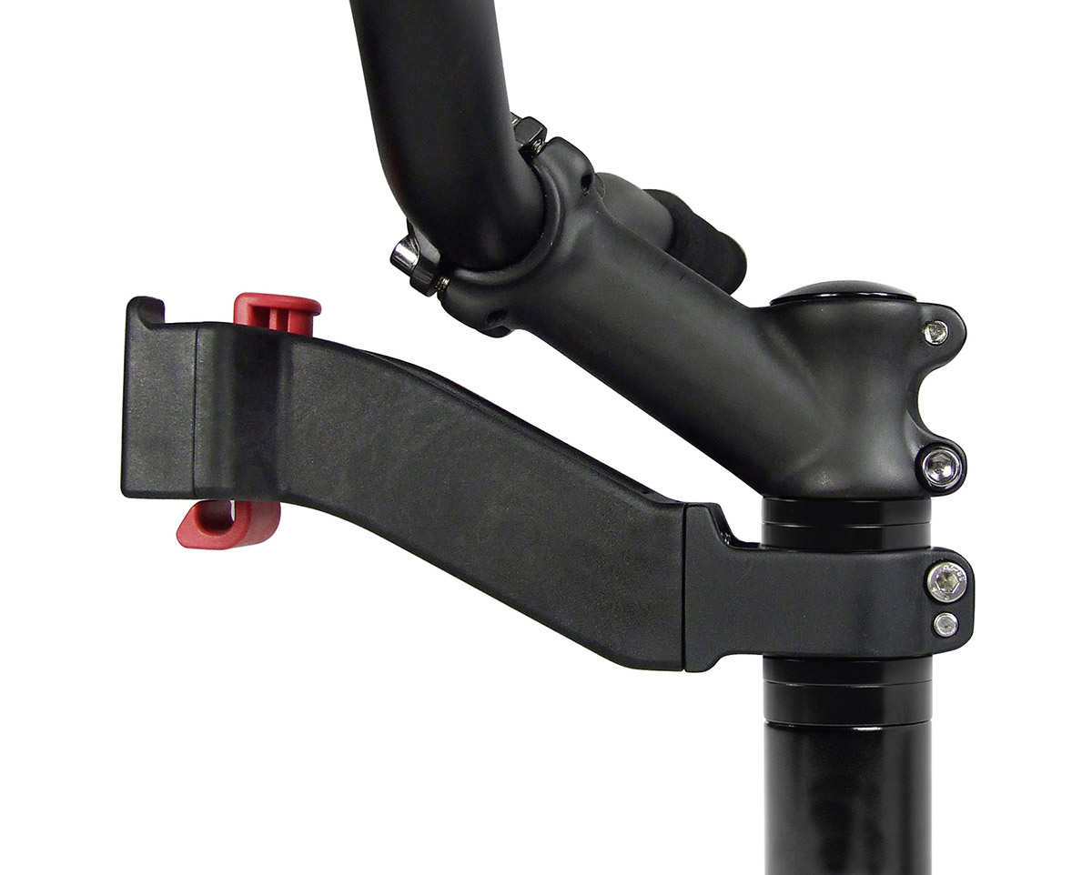 Adaptateur pour fixation de panier avant sur tube de direction Noir